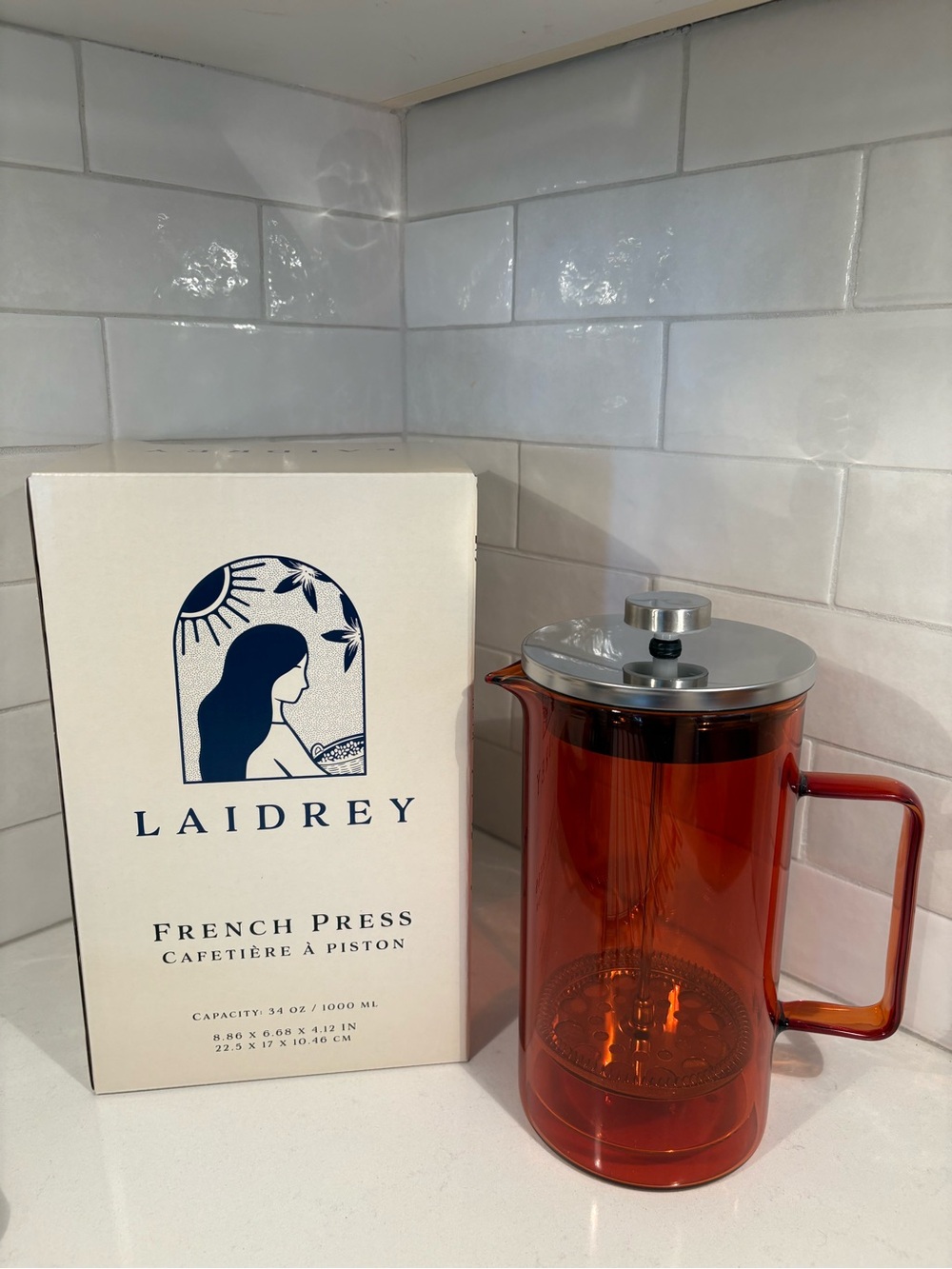 Laidrey French Press Coffee Maker: Borosilicate Glass & Stainless Steel 304